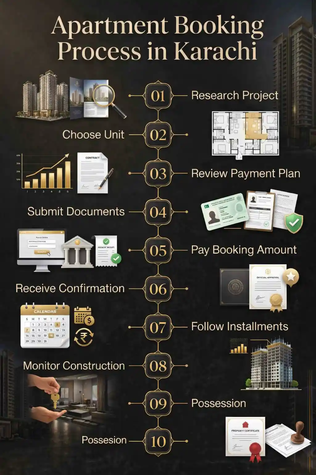 apartment booking process in Karachi