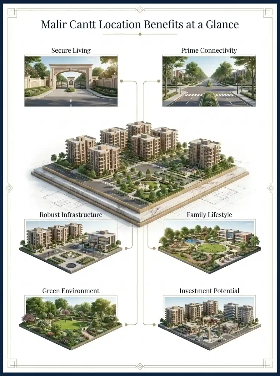 Malir Cantonment: Location Benefits at a Glance